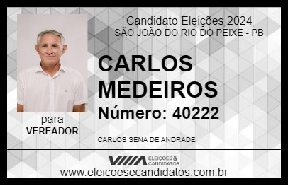 Candidato CARLOS MEDEIROS 2024 - SÃO JOÃO DO RIO DO PEIXE - Eleições