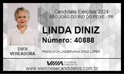 Candidato LINDA DINIZ 2024 - SÃO JOÃO DO RIO DO PEIXE - Eleições