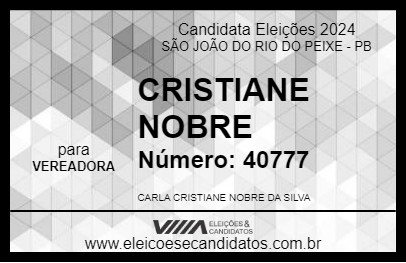 Candidato CRISTIANE NOBRE 2024 - SÃO JOÃO DO RIO DO PEIXE - Eleições