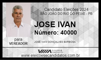 Candidato JOSE IVAN 2024 - SÃO JOÃO DO RIO DO PEIXE - Eleições