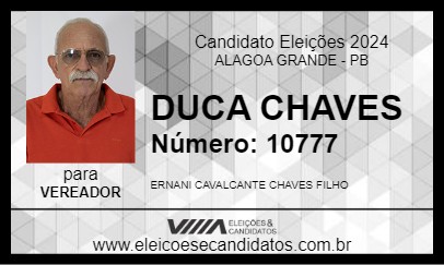 Candidato DUCA CHAVES 2024 - ALAGOA GRANDE - Eleições