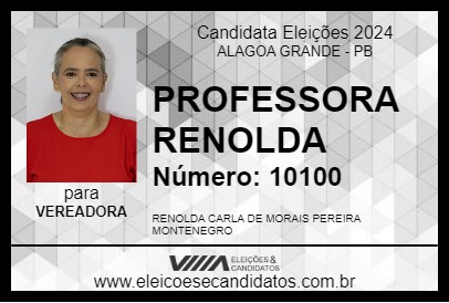 Candidato PROFESSORA RENOLDA 2024 - ALAGOA GRANDE - Eleições