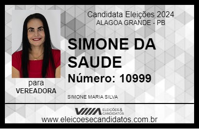 Candidato SIMONE DA SAUDE 2024 - ALAGOA GRANDE - Eleições