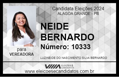 Candidato NEIDE BERNARDO 2024 - ALAGOA GRANDE - Eleições