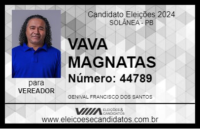 Candidato VAVA MAGNATAS 2024 - SOLÂNEA - Eleições