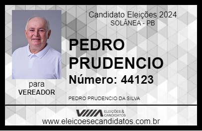 Candidato PEDRO PRUDENCIO 2024 - SOLÂNEA - Eleições