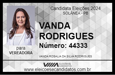 Candidato VANDA RODRIGUES 2024 - SOLÂNEA - Eleições