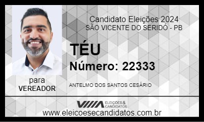 Candidato TÉU 2024 - SÃO VICENTE DO SERIDÓ - Eleições