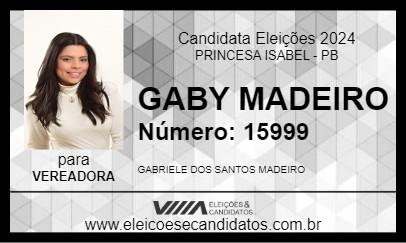 Candidato GABY MADEIRO 2024 - PRINCESA ISABEL - Eleições