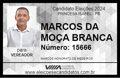 Candidato MARCOS DA MOÇA BRANCA 2024 - PRINCESA ISABEL - Eleições