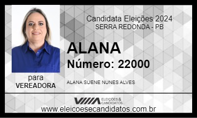 Candidato ALANA 2024 - SERRA REDONDA - Eleições