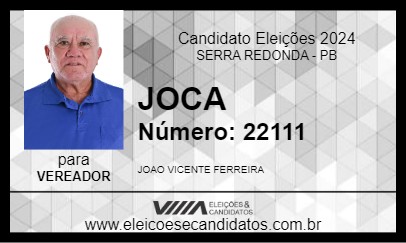 Candidato JOCA 2024 - SERRA REDONDA - Eleições