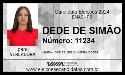 Candidato DEDE DE SIMÃO 2024 - EMAS - Eleições