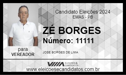 Candidato ZÉ BORGES 2024 - EMAS - Eleições