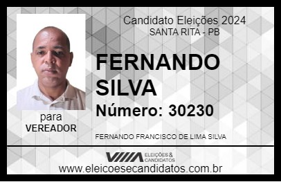 Candidato FERNANDO SILVA 2024 - SANTA RITA - Eleições