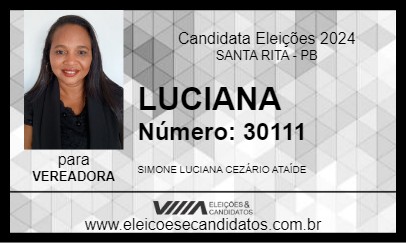 Candidato LUCIANA 2024 - SANTA RITA - Eleições