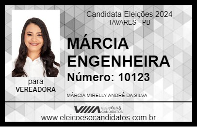 Candidato MÁRCIA ENGENHEIRA 2024 - TAVARES - Eleições