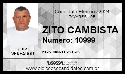 Candidato ZITO CAMBISTA 2024 - TAVARES - Eleições