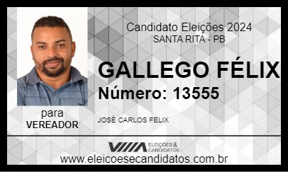 Candidato GALLEGO FÉLIX 2024 - SANTA RITA - Eleições