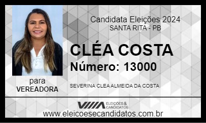 Candidato CLÉA COSTA 2024 - SANTA RITA - Eleições