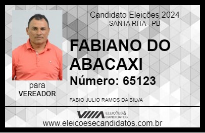 Candidato FABIANO DO ABACAXI 2024 - SANTA RITA - Eleições