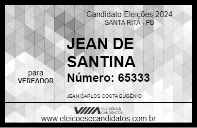 Candidato JEAN DE SANTINA 2024 - SANTA RITA - Eleições