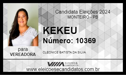 Candidato KEKEU 2024 - MONTEIRO - Eleições