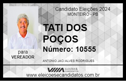 Candidato TATI DOS POÇOS 2024 - MONTEIRO - Eleições