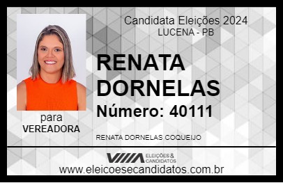 Candidato RENATA DORNELAS 2024 - LUCENA - Eleições