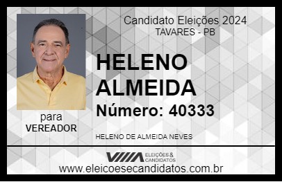 Candidato HELENO ALMEIDA 2024 - TAVARES - Eleições