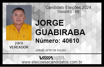 Candidato JORGE GUABIRABA 2024 - TAVARES - Eleições