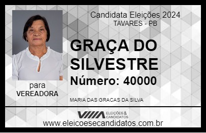 Candidato GRAÇA DO SILVESTRE 2024 - TAVARES - Eleições