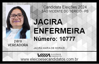 Candidato JACIRA DA SAÚDE 2024 - SÃO VICENTE DO SERIDÓ - Eleições