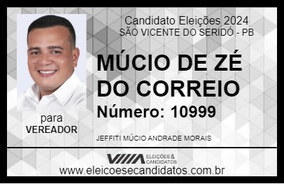 Candidato MÚCIO DE ZÉ 2024 - SÃO VICENTE DO SERIDÓ - Eleições