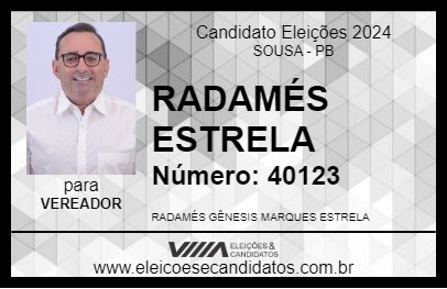 Candidato RADAMÉS ESTRELA 2024 - SOUSA - Eleições