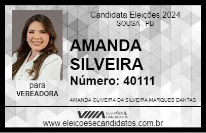 Candidato AMANDA SILVEIRA 2024 - SOUSA - Eleições