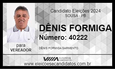 Candidato DÊNIS FORMIGA 2024 - SOUSA - Eleições