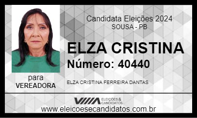 Candidato ELZA CRISTINA 2024 - SOUSA - Eleições