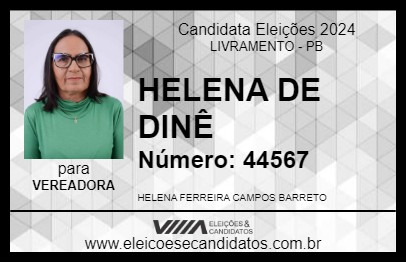 Candidato HELENA DE DINÊ 2024 - LIVRAMENTO - Eleições