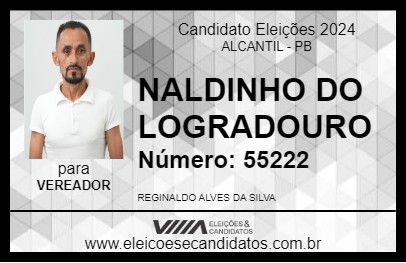 Candidato NALDINHO DO LOGRADOURO 2024 - ALCANTIL - Eleições