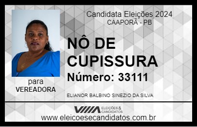 Candidato NÔ DE CUPISSURA 2024 - CAAPORÃ - Eleições