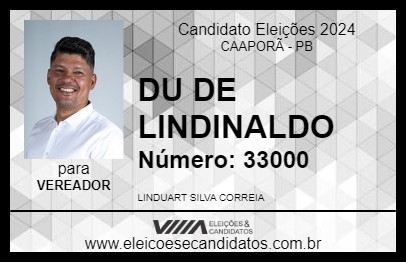 Candidato DU DE LINDINALDO 2024 - CAAPORÃ - Eleições