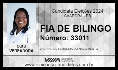 Candidato FIA DE BILINGO 2024 - CAAPORÃ - Eleições