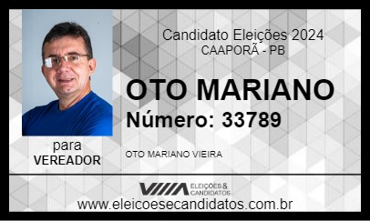 Candidato OTO MARIANO 2024 - CAAPORÃ - Eleições