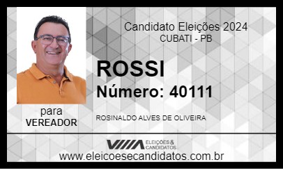 Candidato ROSSI 2024 - CUBATI - Eleições