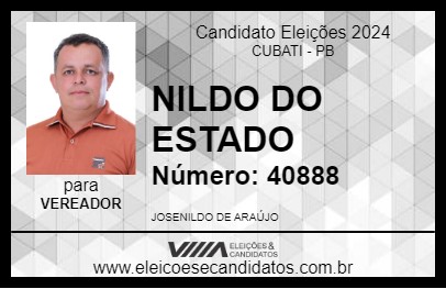 Candidato NILDO DO ESTADO 2024 - CUBATI - Eleições