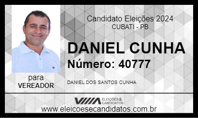 Candidato DANIEL CUNHA 2024 - CUBATI - Eleições