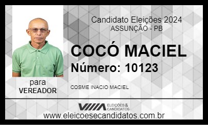 Candidato COCÓ MACIEL 2024 - ASSUNÇÃO - Eleições