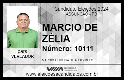 Candidato MARCIO DE ZÉLIA 2024 - ASSUNÇÃO - Eleições