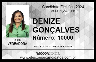 Candidato DENIZE GONÇALVES 2024 - ASSUNÇÃO - Eleições